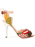 fruit patch heeled sandals 