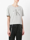 cropped T-shirt with print