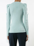 ruffled sleeve knitted top
