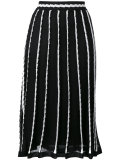 stripe panel midi skirt 