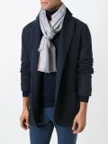 contrast trim frayed edge scarf