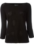 perforated boat neck top