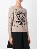 embellished round neck jumper