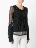 pleated front sheer blouse