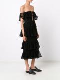 tiered lace off-shoulder dress