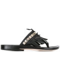 studded fringed sandal