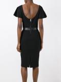 pleated trim fitted dress