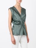 Romney pleated front top