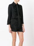 ruffle placket patterned playsuit