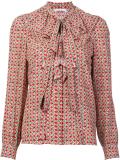 'faces' print tie shirt