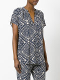 printed V-neck blouse 