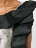 high shine pleated trim dress 
