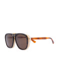rounded aviator flip-up sunglasses