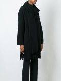 scarf fringed oversized jacket
