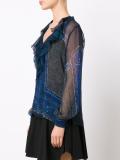 paisley print semi sheer blouse