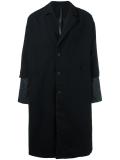 layered sleeve cocoon coat