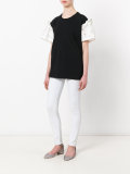 lace-panelled jersey T-shirt