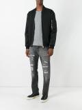 distressed straight-leg jeans