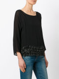 feathers trim blouse 