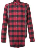 zipped detailing plaid shirt