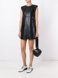 leather effect shift dress