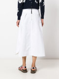 button front flared midi skirt