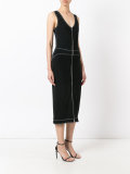 front zipped midi dress