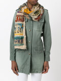 printed fringed-trim scarf