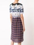 tie dye check fitted dress 
