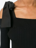 lace-up straps knitted blouse