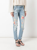 floral embroidery jeans 