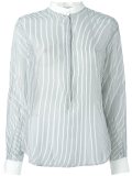 band collar striped shirt 