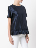 pleated trim hem T-shirt