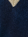 contrast v-neck sweater