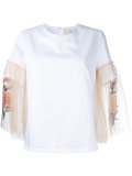 contrast sleeve blouse 