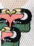 fishnet toucan embroidered top