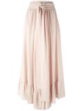 ruffle hem maxi skirt