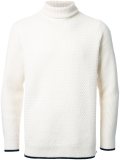 waffle knit contrast trim jumper