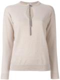 metallic tie detailing jumper