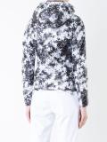 palm print hooded puffer jacket