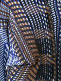 geometric print plissé blouse