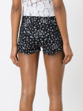 star print denim shorts