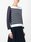 sheer sleeves knitted blouse
