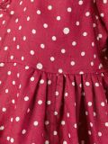 dots print lace detailing blouse