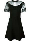 sheer panel flared dress