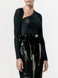 asymmetric neck long sleeve top