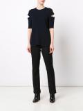 cutout stitch detail jumper