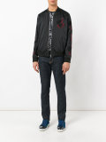 bomber jacket with skull embroidery