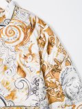 baroque print padded jacket