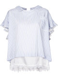 double layer striped blouse